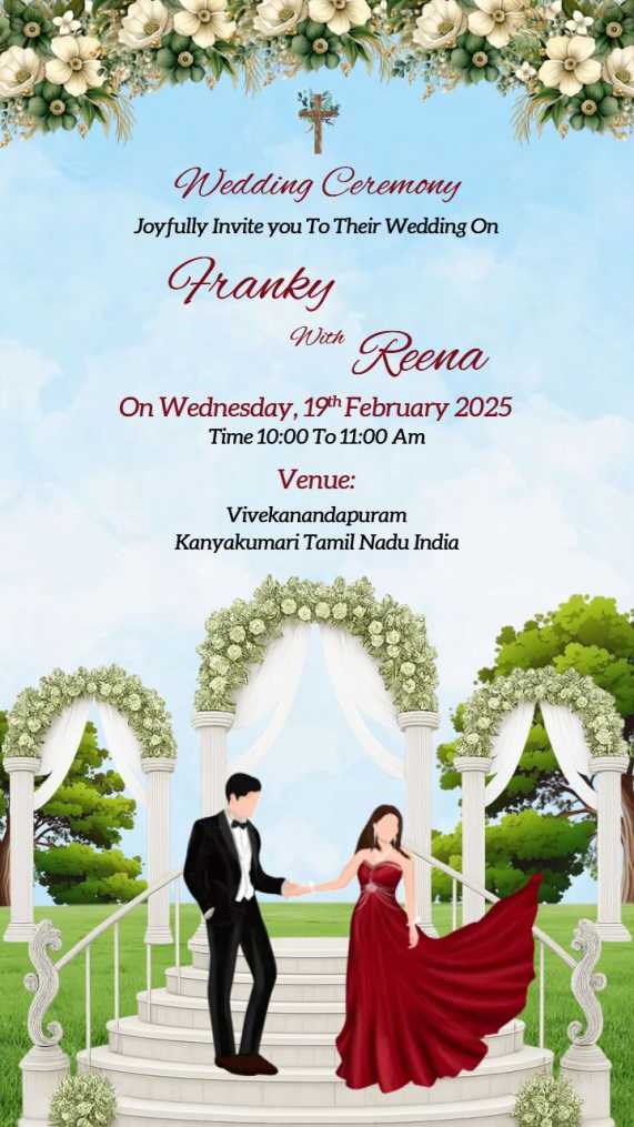 kerala christian wedding invitation cards
